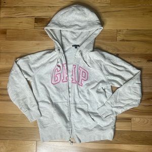 Gap zip up hoodie light grey size Large